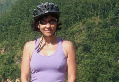 Jo Reaves Cycling on the  tour with redspokes